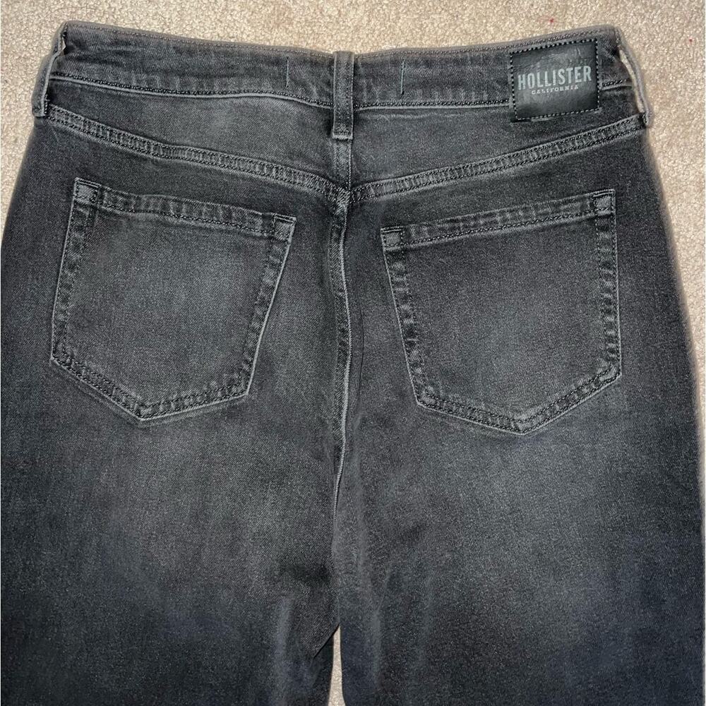New Hollister Ultra High Rise Mom Jean Destroyed Black size 9R - Picture 9 of 9